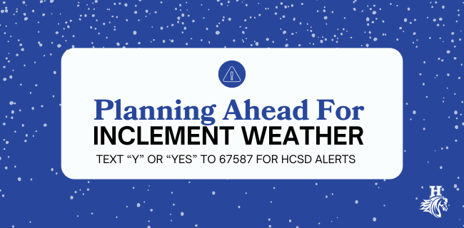 blue background with text that says, planning ahead for school delays and closings, click here